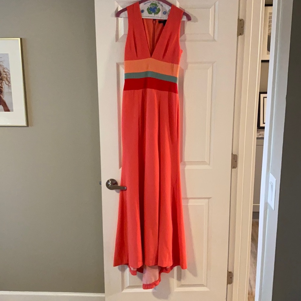 COLORFUL PEACH BCBG GOWN SZ 0